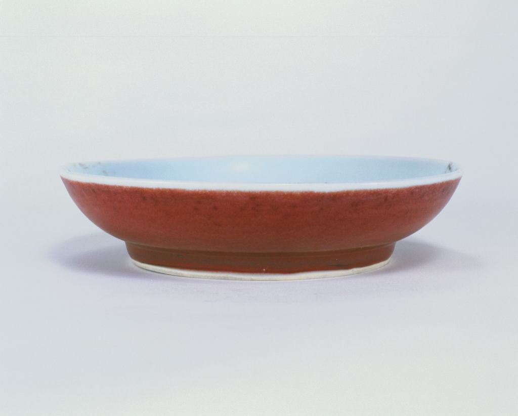 图片[1]-Mingchenghua bright red glaze plate-China Archive